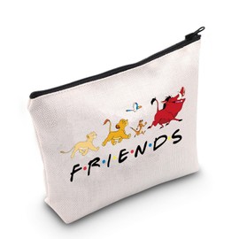 Friends Themed Makeup Bag Cartoon Lover Gift Friendship Gift Movie Inspired Gift Animal Kingdom Gift (Lion Bag ca)