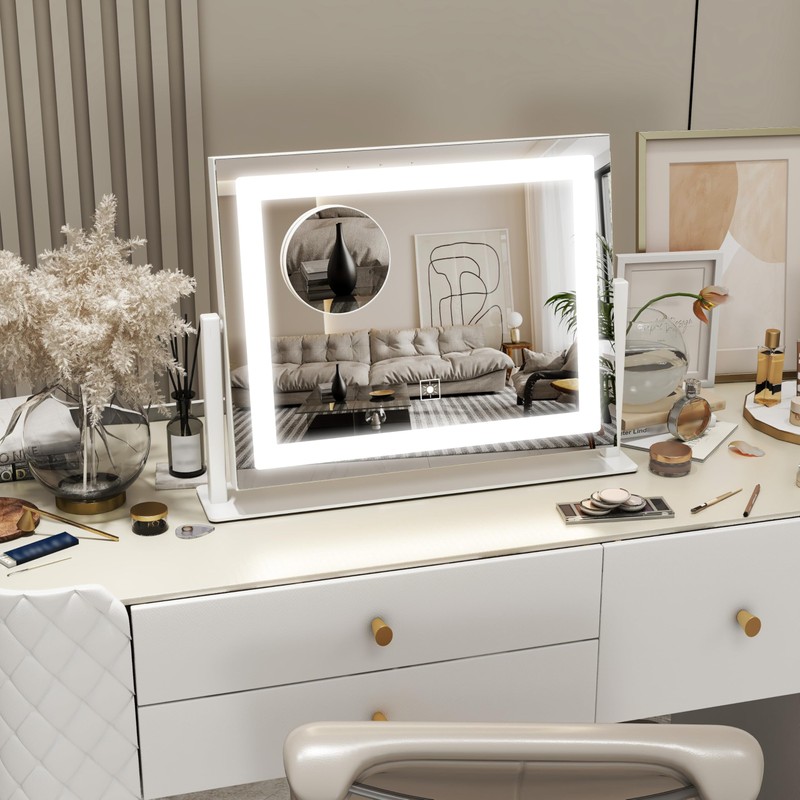 ROLOVE 16x12 Inch Vanity Mirror with Lights, Lighted Makeup Mirror