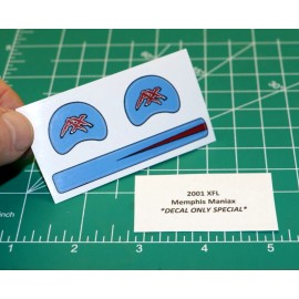 2001 XFL Memphis Maniax Diecut DECAL SHEET ONLY Football Gumball Helmets Maniacs