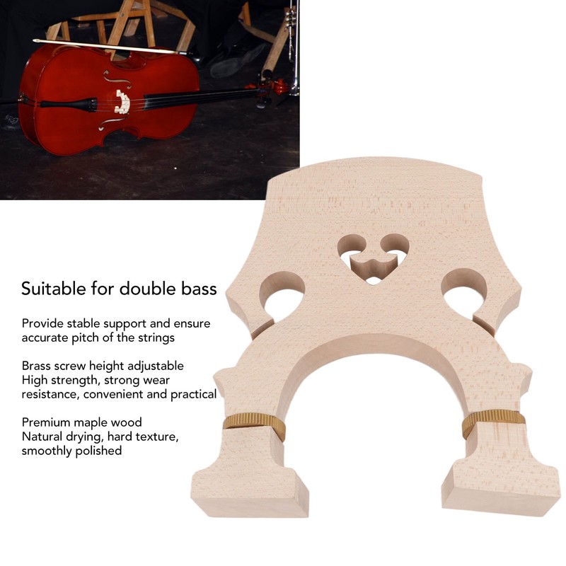 Violin Bridge Maple Wood Adjustable Brass Screw Double Bass Bridge