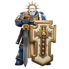 JOYTOY Warhammer 40K Ultramarines Levantus with Power Sword, Stormshield and Bolt Pistol 1/18 Action Figure Mecha Joy Toy Collection Model 4.8in