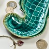 Teal Seahorse Plate Ceramic Blue Seaside Nautical Jewellery Trinket Dish