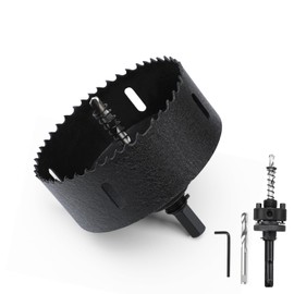 Hole Saw 105 mm, Bi-Metal Hole Saws with SDS Plus Shank and Hexagonal Shank Set Drill Bit for Wood, Plaster, Thin Metals, Plastics
