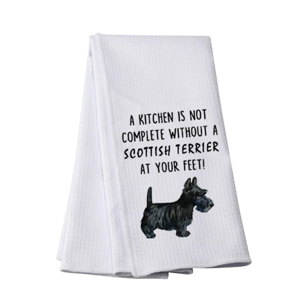 Generic Scottish Terrier Kitchen Towel - Waffle, 80/20 Polyester/Polyamide Blend,