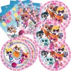 40PCS Super Kitties Party Supplies,Party Tableware Set for 20 Guests，theme