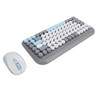 Wireless Keyboard and Mouse Combo 2.4G and Bluetooth Quiet Round