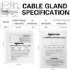 MAKERELE NPT 1” Cable Gland Connector Cord Grip Plastic Nylon