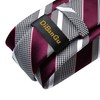 DiBanGu Burgundy and Grey Stripe Ties for Men Silk Woven