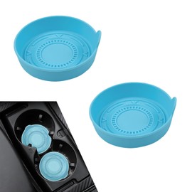 Zikefest 2PCS Car Cup Coaster, Non-Slip Cup Holder, Silicone Cup Holder Insert for Car, Anti-Spill Coaster, Universal Car Interior Accessories for Women and Men (Blue)