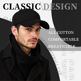 Oeyliz Baseball Cap Hat Men Women Baseball Cap Adjustable Plain Hat One Size All Seasons Running Fishing Workouts Outdoor Activities Black