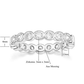 Zakk Eternity Ring Women's Eternity Rings 4 mm Narrow Cubic Zirconia Engagement Rings Wedding Rings Wedding Rings Memoire Rings, stone, Cubic Zirconia