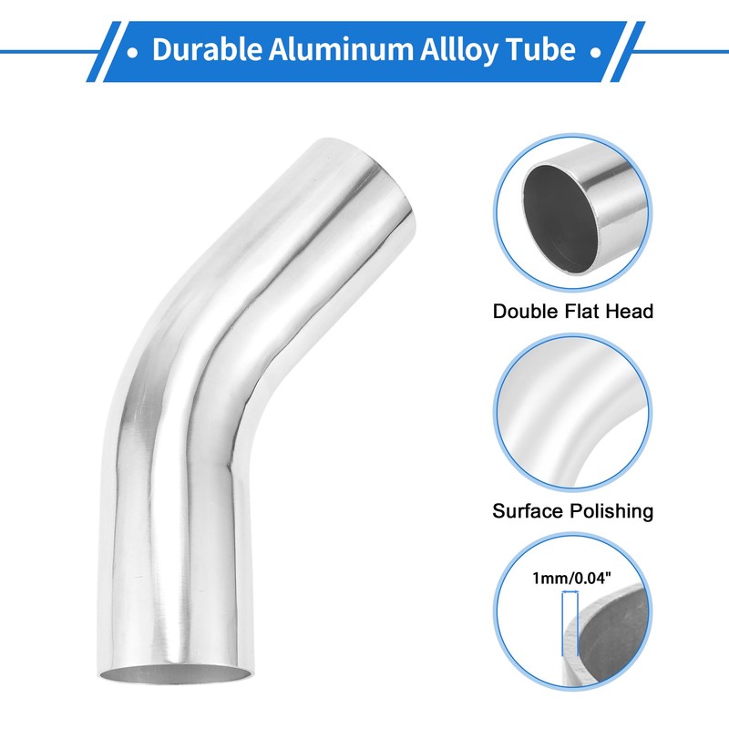 TUCKBOLD 76mm/3"OD 45 Degree Bend 6061 Aluminum Alloy Tube Intercooler
