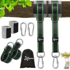 ALECPEA 900 kg Swing Attachment, Hammock Attachment All Inclusive 2 x 150 cm x 5 cm Hammock Straps + 2 Carabiners + D-Rings + Storage Bag + Tree Protection Padding, Hammock Rope