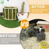 BeBeJoJo Guinea Pig Hay Feeder Wooden Rabbit Hay Feeder Big