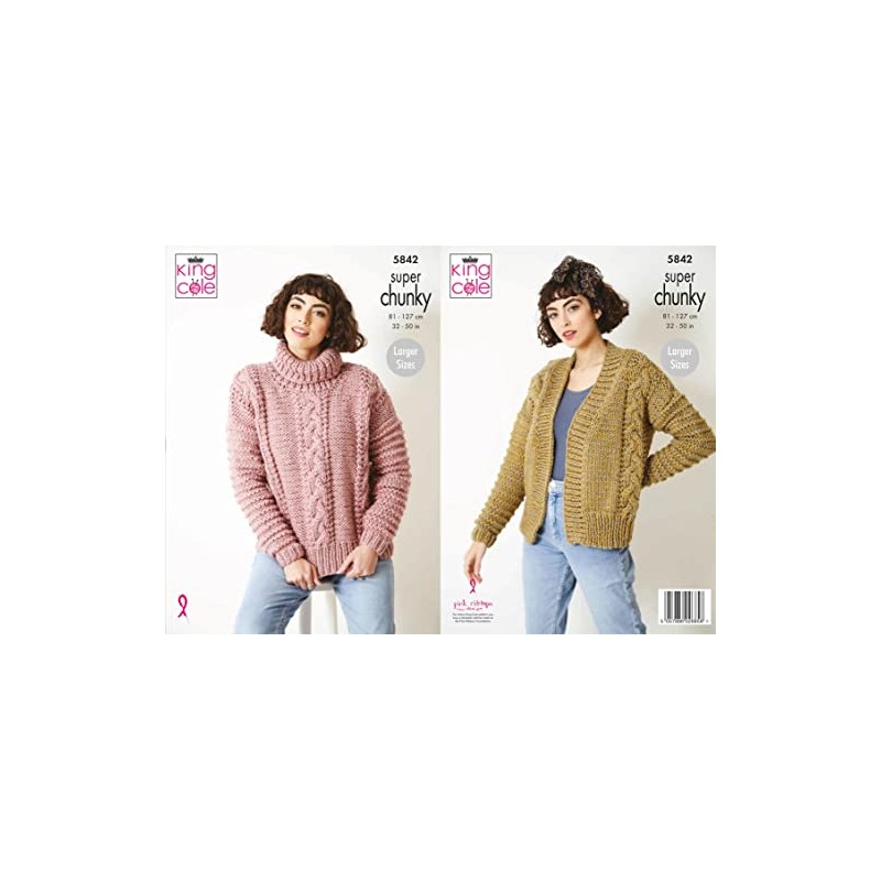 King Cole 5842 Knitting Pattern Womens Sweater and Jacket in