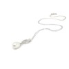 Cubic Zirconium and 6-7mm Freshwater Cultured Pearl Swirl Pendant