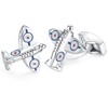 Honey Bear Men Airplane Shape Cufflinks Stainless Steel Cufflinks 1