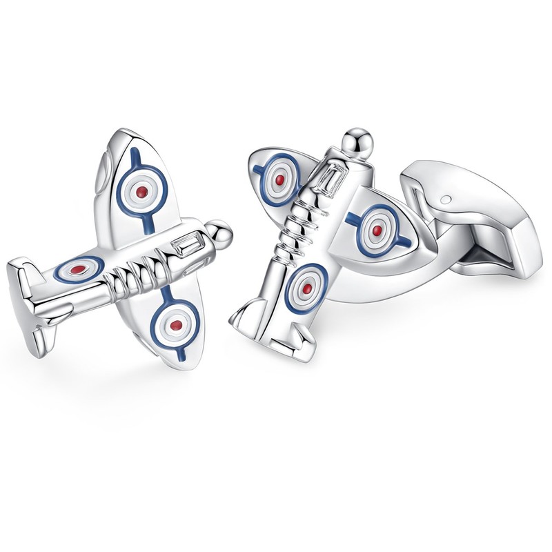 Honey Bear Men Airplane Shape Cufflinks Stainless Steel Cufflinks 1