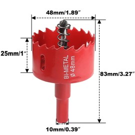 LEPEVNEY 1.89"/48mm Hole Saw Cutter HSS Bi-Metal Hole Saw Drill Bit for Wood Plastic Aluminum, Electric Drill Tool for Drilling Wood Boards, Soft Metal Sheet, Drywall and Plastic (1-7/8 Inch)