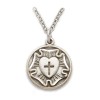 Everlasting Light 925 Sterling Silver Lutheran Rose Pendant Medal Christian
