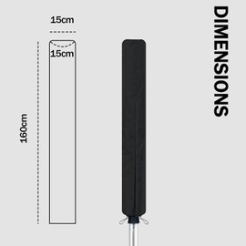 Yoljun Rotary Washing Line Cover Waterproof Fabric Washing Line Covers Rotary with Zip and Drawstring to Tighten Durable Rotary Airer Cover for Garden Dryer and Airer (Black)