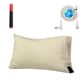 NAGS® Grounding Pillowcase Queen Size with 5% Silver Fiber 95% Soft Cotton Pillow Case Improve Sleep Anxiety Relief (Beige, Queen20*30inch) 1PCS