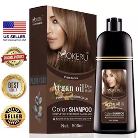 Mokeru Natural Permanent Instant Fast Hair Dye Color Shampoo with Argan Oil: HOT Long-lasting Colour Long-lasting Colour - Color: Purple