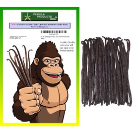 25 Whole Grade A Prime Gourmet Bourbon Madagascar Vanilla Beans 5~6" by Vanilla Products USA