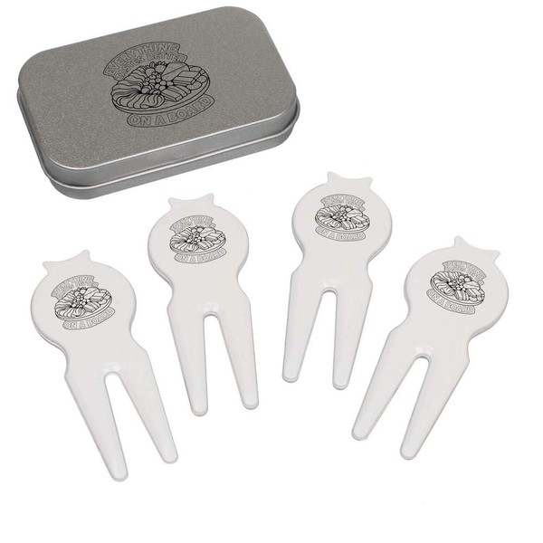 'Everything Tastes Better On A Board' Golf Divot Tool/Repair Fork
