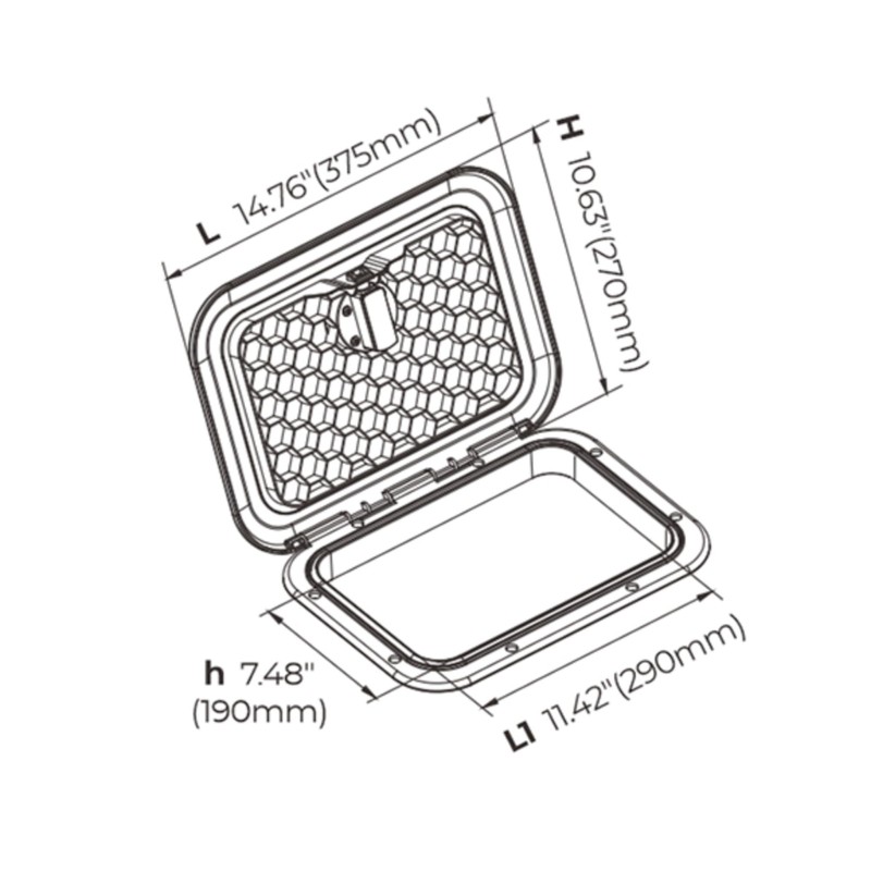 SEAFLO Marine Boat Deck Access Hatch White 270mm x 375mm