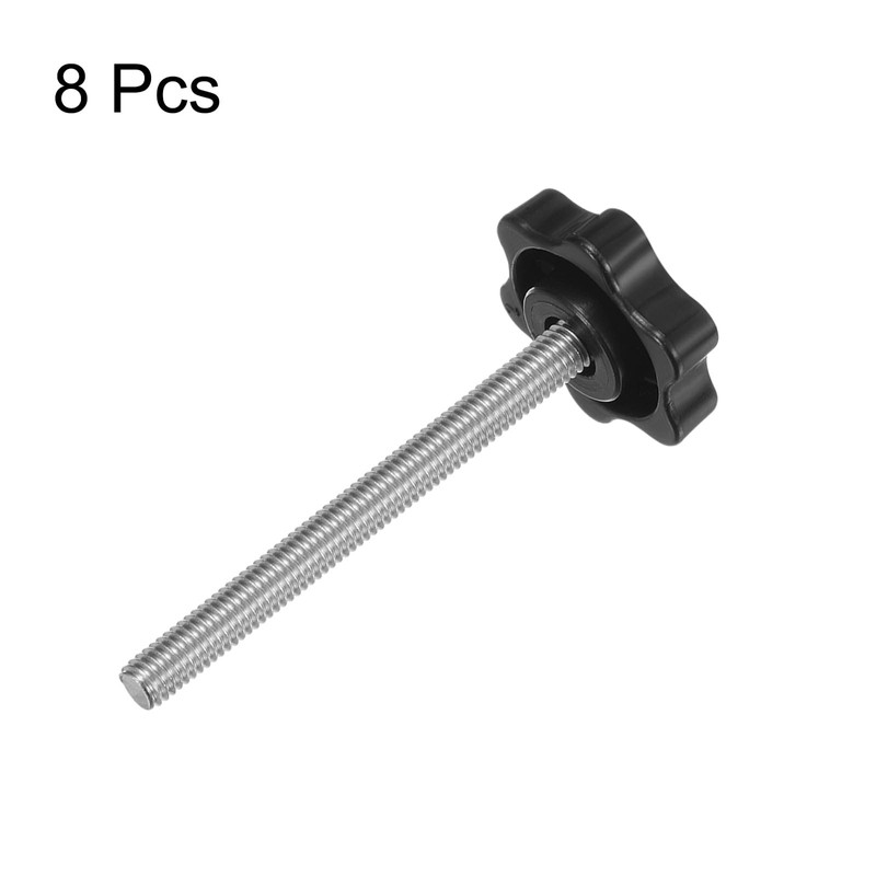 sourcing map 8pcs Star Knobs M6 x 70mm 304 Stainless