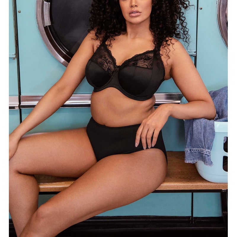Elomi Morgan Plain Underwired Full Cup Bra (36FF, Black)