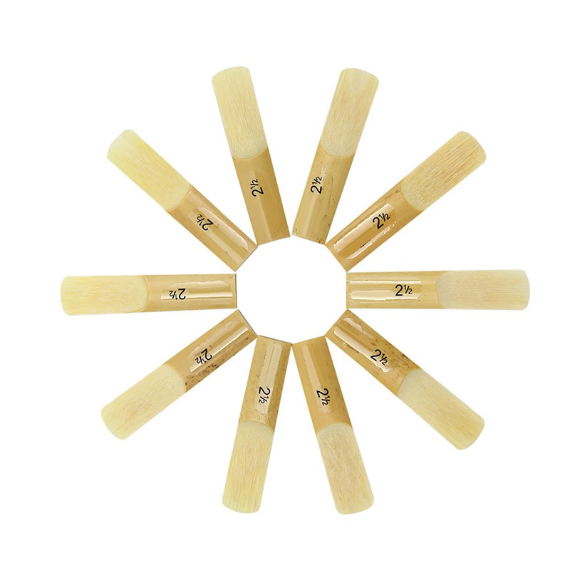 LADE 10Pcs Bamboo Reeds Strength 2.5 for Alto bB Sax