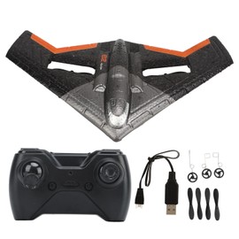 2.4Ghz RC Glider Airplane Model Collision Resistance Glide Remote Control Aircraft Toy for Kids Orange 1 Battery