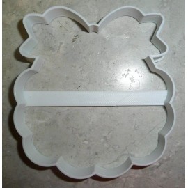 AJT BABY BIB OUTLINE RUFFLE EDGE TIE BACK BOW SHOWER GENDER COOKIE CUTTER USA PR3090