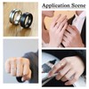 PandaHall 6pcs Grooved Finger Ring Stainless Steel Round Ring 17~22mm