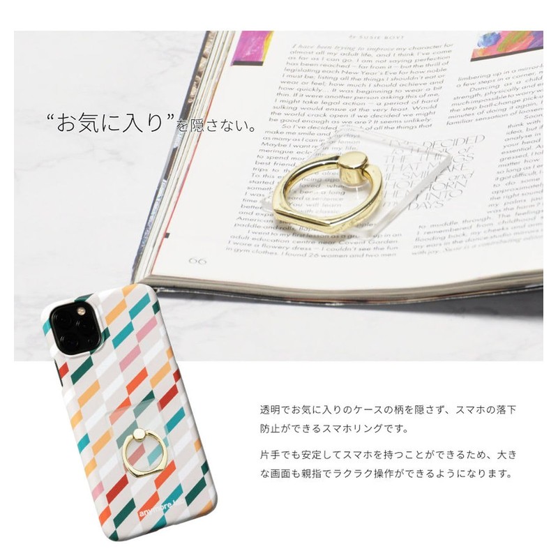 GoodsLand GD-SMARIN-PK [4 Colors] Thin Smartphone Ring, Transparent, Clear, Stylish,
