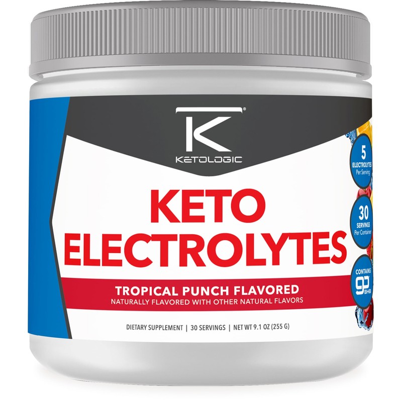 Ketologic- Keto Electrolito en Polvo (Tropical Punch) 30 Porciones Mezcla