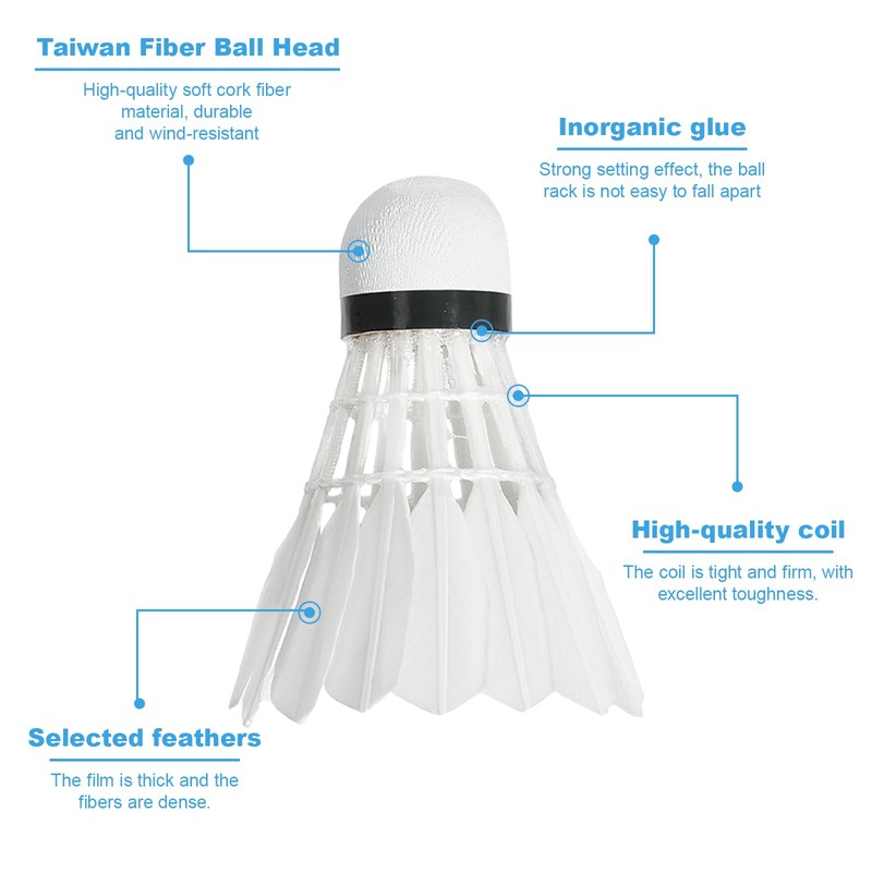 Rthynti 6Pcs Shuttlecocks Badminton, Professional Duck Feather Badminton, Shuttlecocks with