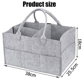 Baby Windel Caddy Organizer,Wickeltisch Organizer,Baby Windel Filztasche,Tragbarer Wickelorganizer,Baby Aufbewahrungskorb,mit Fächern,für Wickelkommode,Windel,Feuchttücher und Babysachen,Grau