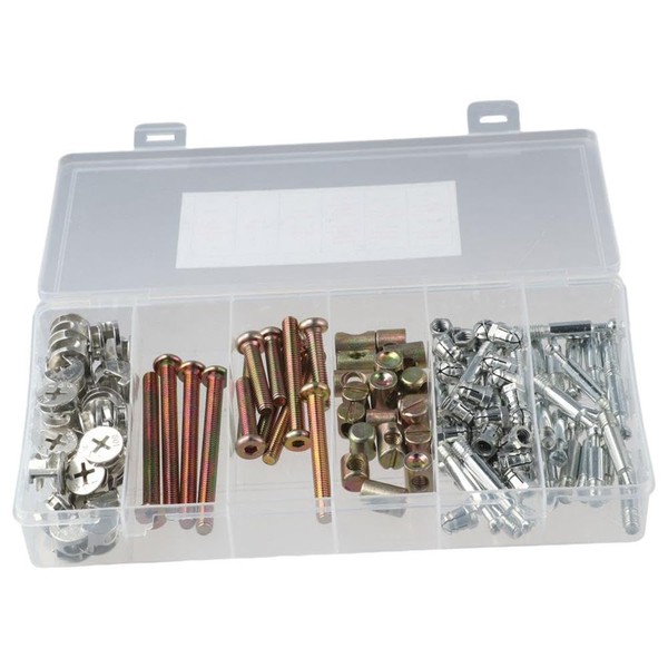 Fudeshe 125Pcs 3-in-1 Furniture Bolt Nut Connection,Furniture Connecting Cam Lock