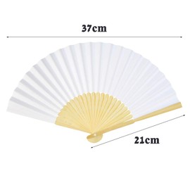 Pack of 30 Fans cnomg Painting Fans Plain DIY Folding White