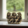 PlentifulHome 3 Wise Monkeys Statue - Hear No Evil, See