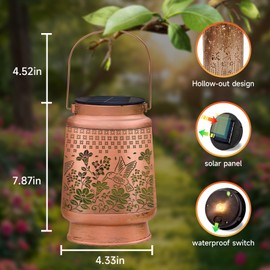 siruitong Solar Lantern Outdoor Lamp Waterproof Decorations Garden Decor, Christmas Birthday Gifts for Women, Mom, Grandma Decorative Garden, Yard, Patio, Lawn, Porch - Hummingbird
