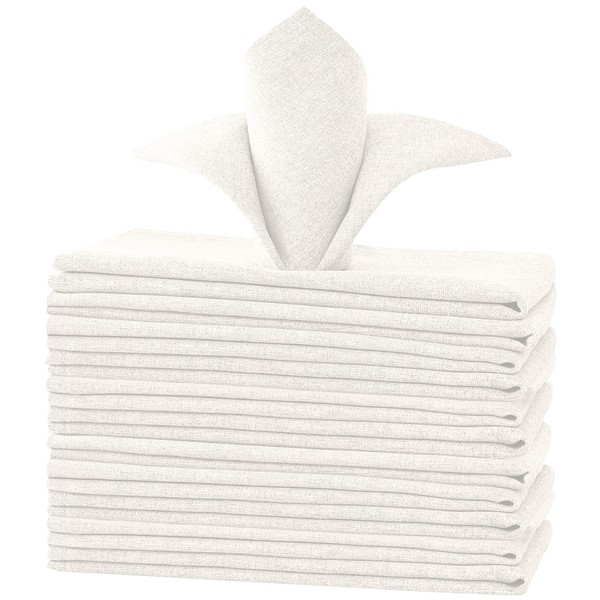 H.VERSAILTEX Linen Textured Cloth Napkins Set of 12 (18" X