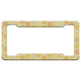 GRAPHICS & MORE Yellow Honeycomb Pattern License Plate Tag Frame