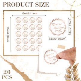 Sabary 500 Pcs You're Invited Seals Stickers for Wedding Invitations, Envelopes Rose Gold Envelope Seals Stickers DIY Handmade Wedding Labels, 1.3 Inches