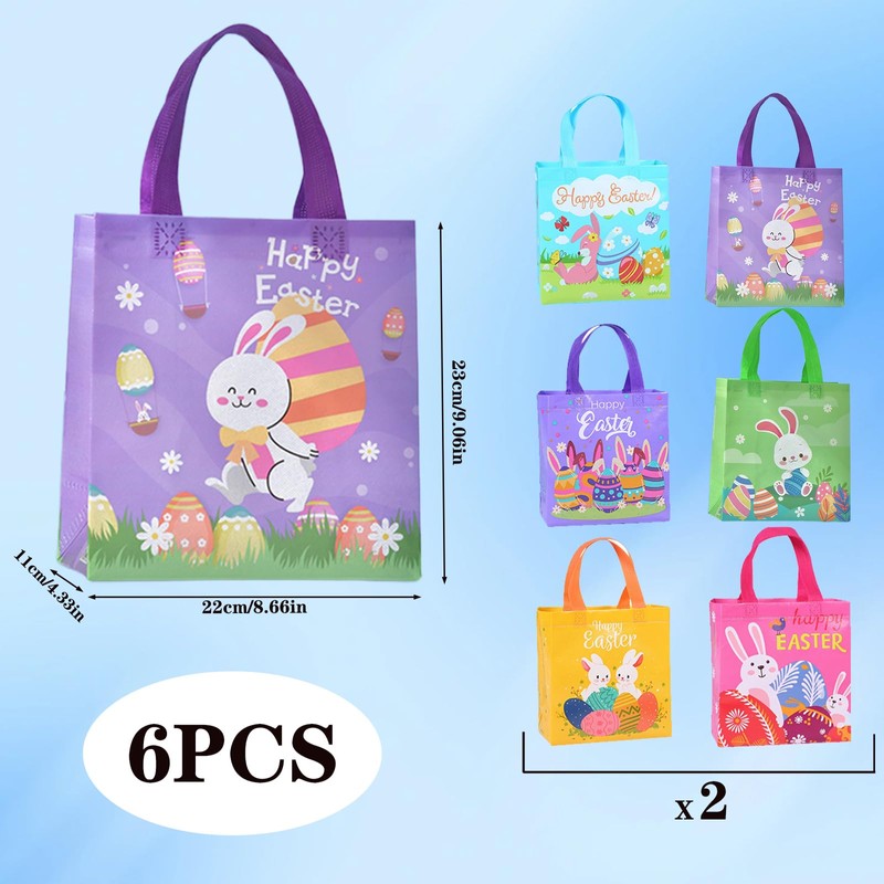 Easter Egg Hunt Bags with Handles, Easter Bags Set -