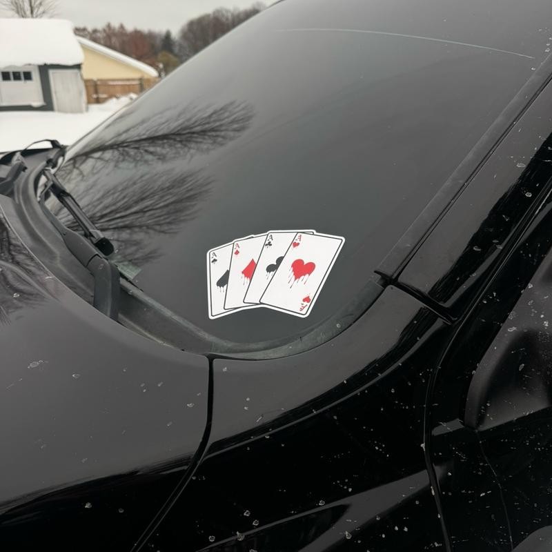 Ace Playing Card Chrome Sticker - High Quality Printed Vinyl