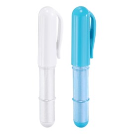 HARFINGTON 2 Colors Fabric Chalk Marker Tailors Liner Chalk Pen Style with Chalk Wheel Tip for Sewing Quilting & Crafts, Blue/White